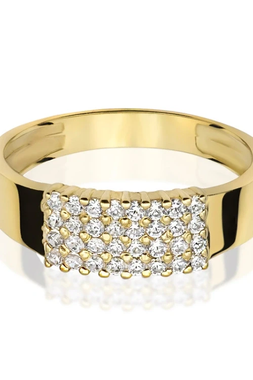 Złoty pierścionek wysadzany cyrkoniami 585 soledo