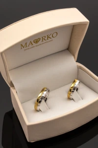 Marko - Dwukolorowe obrączki z żółtego i białego złota ekg puls