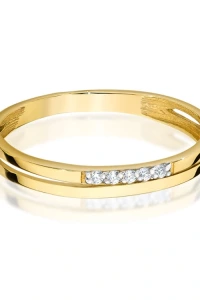 Marko - Delikatny złoty pierścionek do noszenia po kilka podwójna cienka obrączka soledo