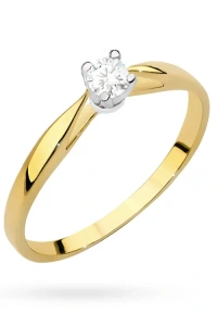 Marko - Złoty pierścionek zaręczynowy z jedną cyrkonią klasyka