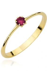 Marko - Złoty pierścionek z rubinem w oprawie w kształcie kwiatu generacja