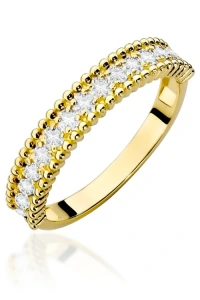 Marko - Złoty pierścionek obrączka z brylantami 0,30ct soledo
