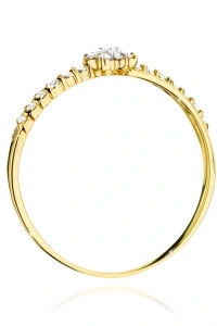 Marko - Złoty pierścionek kwiatek cyrkonie Soledo