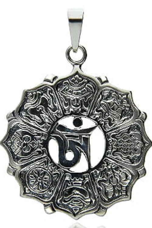Talizman amulet om i symbole pomyślności srebro 925