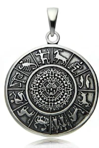 Gemma-bizuteria - Gemma talizman kalendarz aztecki zodiaki srebro 925