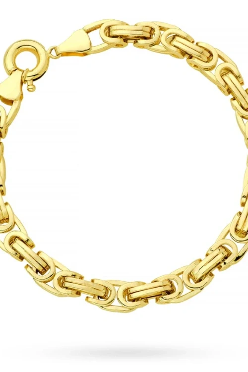 Bransoletka złota - splot królewski pusty 21 cm