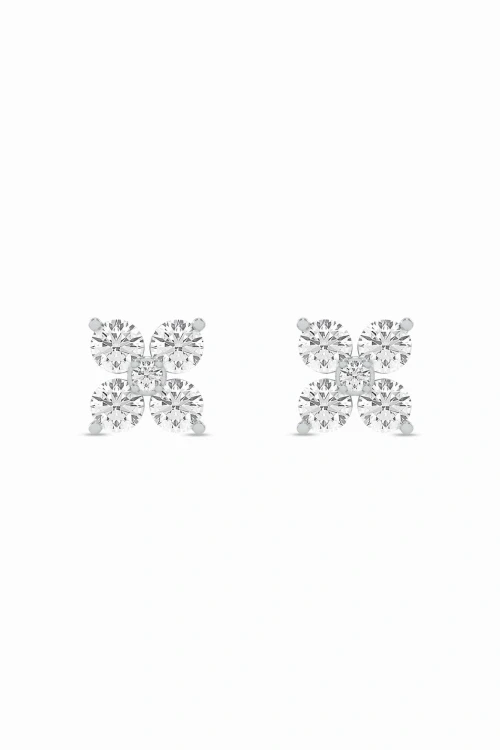 Lab grown diamond stud earrings, diamentowe złote kolczyki,białe złoto, 4 diamenty w jednej sztuce (1)