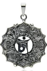 Gemma-bizuteria - Talizman amulet om i symbole pomyślności srebro 925