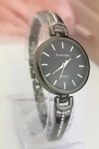 Sohobizuteria - Zegarek damski ekskluzywny CZARNY bransoleta kryształy