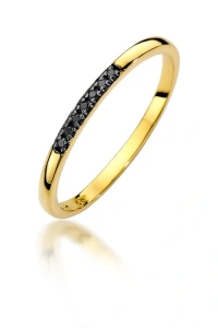 Marko - Złoty pierścionek z czarnymi brylantami kontrasty