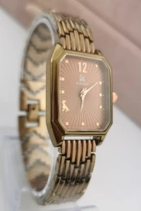 Sohobizuteria - Zegarek damski ekskluzywny BRĄZOWY na bransolecie brązowa tarcza