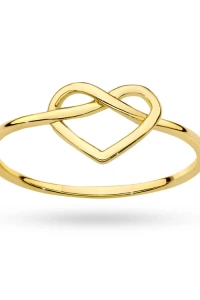 Marko - Złoty delikatny pierścionek splecione serce i nieskończoność jeso