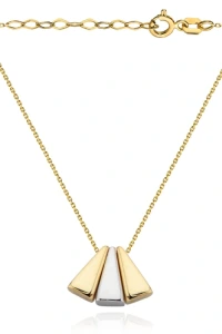 Gese - Naszyjnik ruchome trójkąty w dwóch kolorach złota