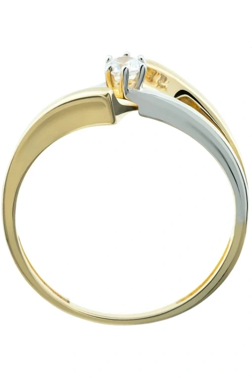 Nowoczesny wzór złoty pierścionek pr. 333 cyrkonia 3.1485