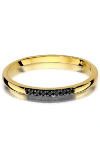 Marko - Złoty pierścionek z czarnymi brylantami kontrasty