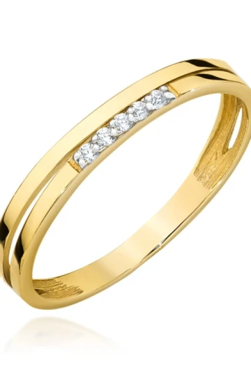 Delikatny złoty pierścionek do noszenia po kilka podwójna cienka obrączka soledo
