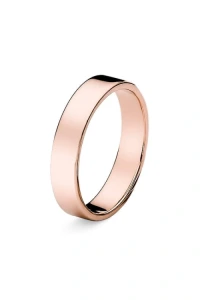 Marko - Klasyczna obrączka ślubna różowe złoto profil płaski 4mm
