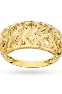 Marko - Złoty szeroki pierścionek ażurowy lilijki Virino