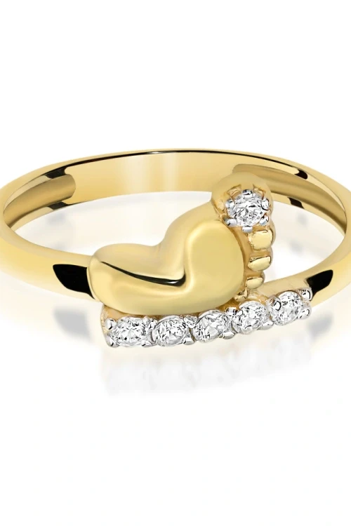 Złoty pierścionek stópka z cyrkoniami 585 Soledo