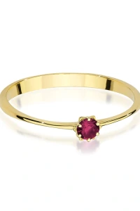 Marko - Złoty pierścionek z rubinem w oprawie w kształcie kwiatu generacja