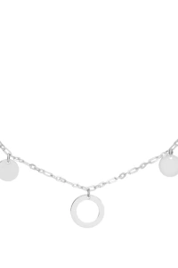 Kom-bizuteria - Srebrny naszyjnik okrągłe blaszki, srebro 925