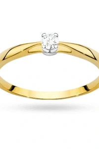 Marko - Złoty pierścionek zaręczynowy z jedną cyrkonią klasyka